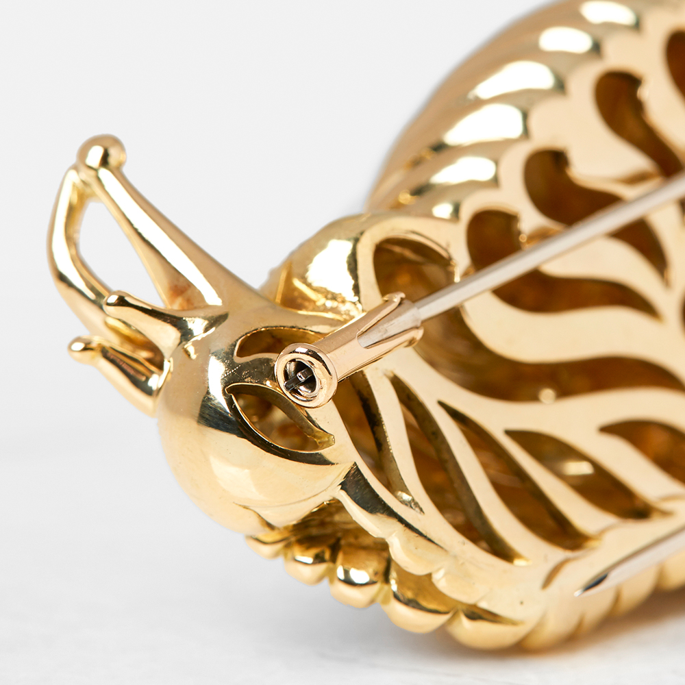 Rene Boivin 18k Yellow Gold Diamond Snail Brooch - Image 3 of 8