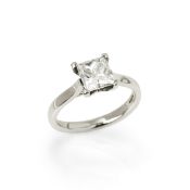 Unbranded Platinum Princess Cut Diamond Solitaire Engagement Ring
