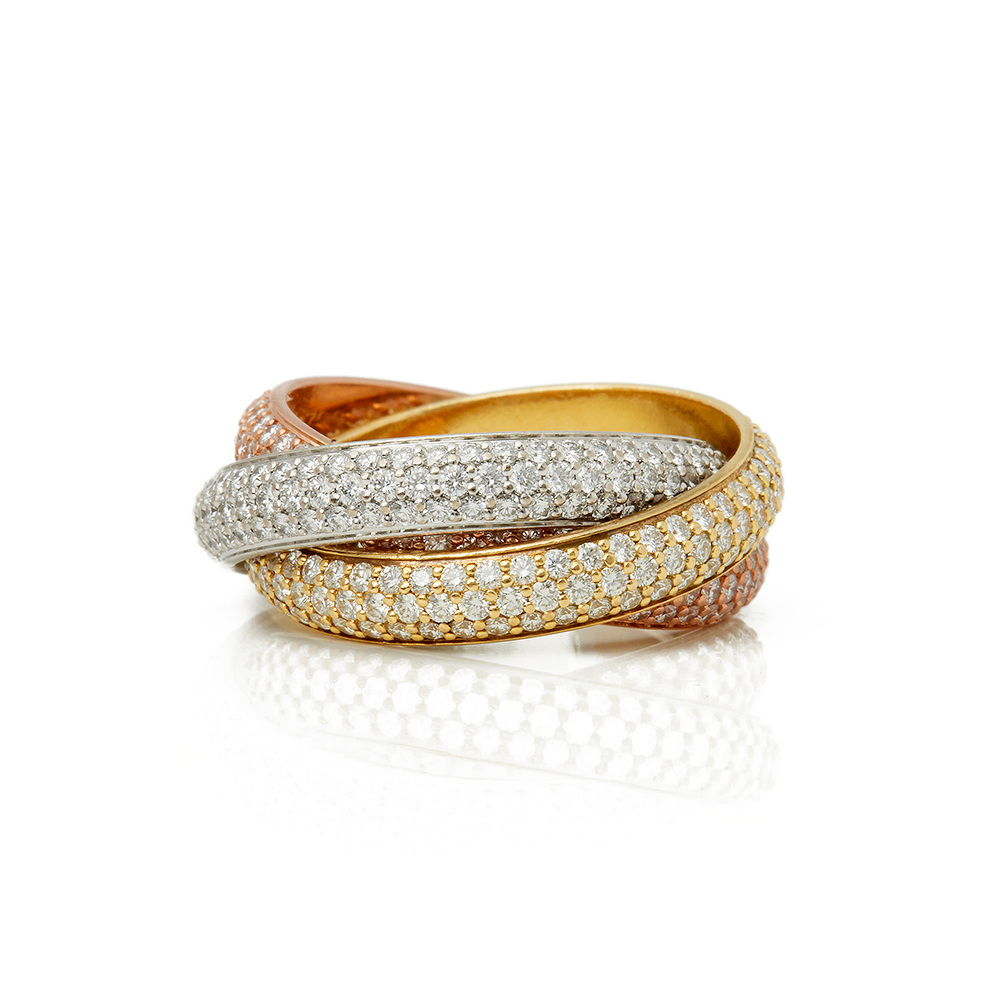 Cartier 18k Gold Diamond Classic Trinity Ring - Image 3 of 10