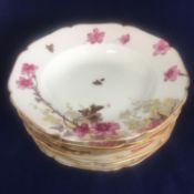 Set of 7 French Porcelain Dishes H & Co Limoges with English London Retailers Mark