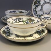Set of 3 fine Antique MINTON porcelain cabinet / tea cups and saucers swags gilt