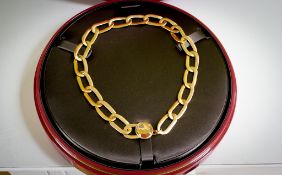 Pomellato 18K Rose Gold and Citrine Luxury Ladies Designer Gold Chain Necklace