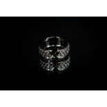 Cartier 2ct VVS Brilliant cut Pavé set Natural Diamond 18K white gold ring