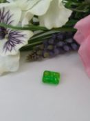 AGI certified Quartz Gemstone - 8.13 Cts - Green - Emerald cut
