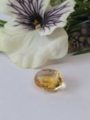 An Amazing Natural Brazilian Citrine Gemstone - 12.55 Cts - VS Clarity - Facetted Oval Cut