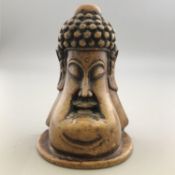 Oriental carved stone grotesque figure Buddha head