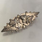 Hallmarked Silver Antique Victorian Sweetheart Brooch Birmingham 1897 Hallmarks
