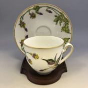 Vintage Teacup & Saucer together with Stand HUMMINGBIRDS OF THE WORLD