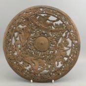 Cast Iron Pierced Plate in the manner of Coalbrookdale's Mythical Nautical Design