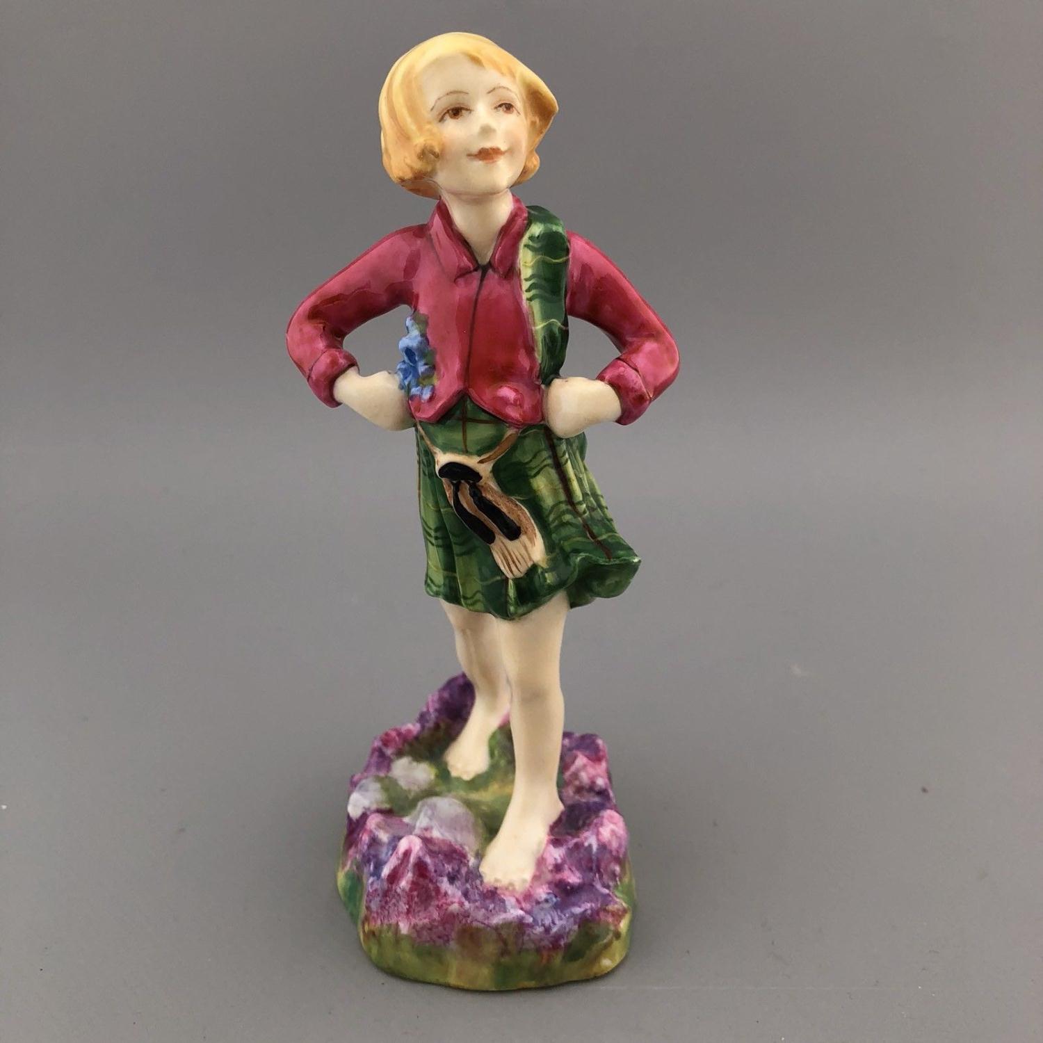 Rare 1930s Royal Worcester Porcelain Children of the Nations Figurine SCOTLAND