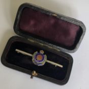 WW2 Royal Engineers Silver & Enamel Sweetheart Brooch or Tie Pin with box