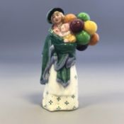 Miniature Royal Doulton Porcelain Figurine - HN 2130 THE BALLOON SELLER with baby