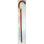 Victorian Customs Officer's Briar Sword Stick By Mole Birmingham.