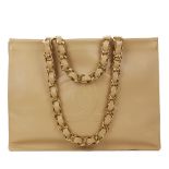 Beige Lambskin Vintage Jumbo XL Timeless bidping Tote