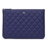 Blue Quilted Lambskin Medium O Case