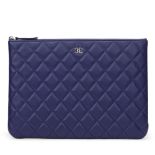 Blue Quilted Lambskin Medium O Case