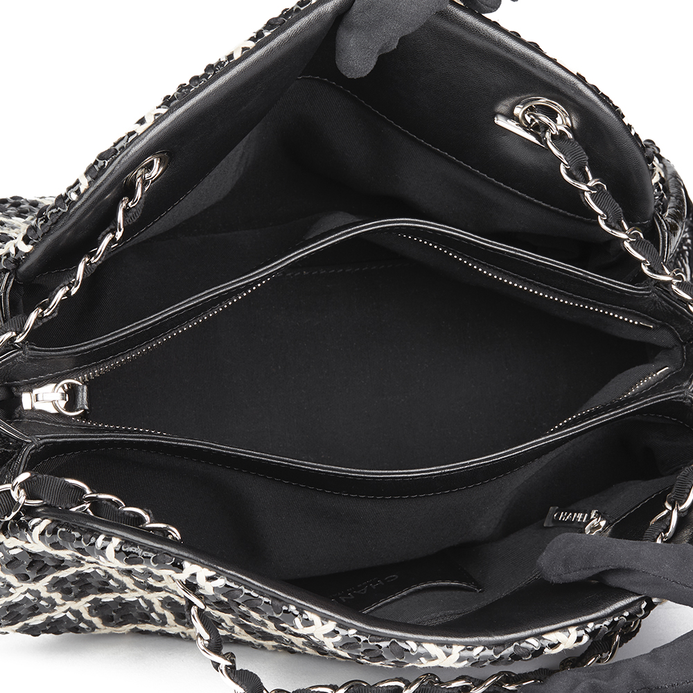 Black Woven Patent Leather Stitch Just Mademoiselle Bowling Bag - Image 9 of 9