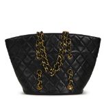 Black Quilted Lambskin Vintage Timeless Bucket Bag