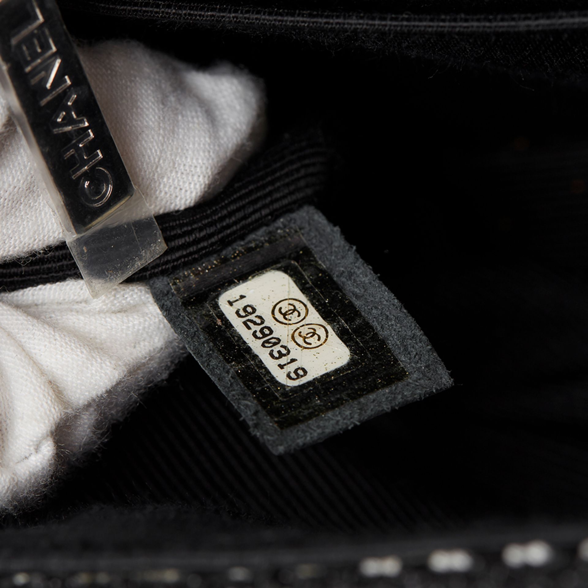 Chanel Black & White Woven Fabric Rectangular Mini Flap Bag - Image 8 of 9