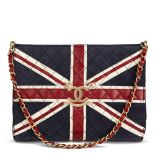 Chanel Navy Suede, Red & White Lambskin Union Jack Shoulder Bag