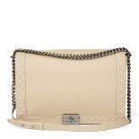 Chanel Beige Quilted Lambskin Xl Le Boy Reverso