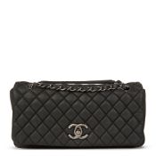 Chanel Dark Grey Bubble Quilted Velvet Calfskin Small Bubble Flap Bag