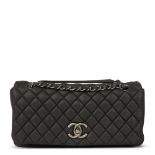 Chanel Dark Grey Bubble Quilted Velvet Calfskin Small Bubble Flap Bag