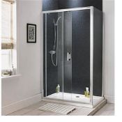 Bathroom Shower Enclosure Sliding Door & Side Panel Glass Screen 1700 x 760mm Part 1 -245285, Part 2