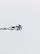 0.30ct diamond set pendant. Brilliant cut diamond, I colour and si3 clarity.3 claw setting.
