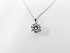 0.30ct diamond solitaire style pendant with a brilliant cut diamond, I colour and si3 clarity. Set