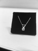 0.20ct diamond solitaire pendant. I colour, si2 clarity. Split bale attached in platinum 950. 9ct