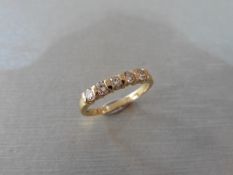 0.50ct diamond five stone ring set in 9ct yellow gold. Brilliant cut diamonds, I colour and si2