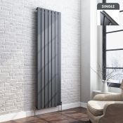 (O186) 1800x532mm Anthracite Single Flat Panel Vertical Radiator. RRP £329.99. Made from high