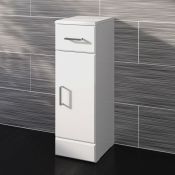 (Q149) 250x300mm Quartz Gloss White Small Side Cabinet Unit. RRP £143.99. Comes complete with basin.