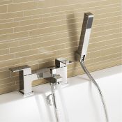 (O160) Canim Bath Mixer Taps with Hand Held Shower Head Anti-corrosive chrome plated solid brass 1/4
