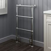 (Q83) 914x535mm Traditional Chrome Towel Rail Radiator - Cambridge. RRP £337.99. Made with low