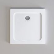 (Q186) 800x800mm Square Ultra Slim Stone Shower Tray. Low profile ultra slim design Gel coated stone