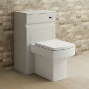 (Q152) 500mm Cambridge Clotted Cream Back To Wall Toilet Unit. RRP £109.99. Our discreet unit