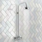(Q68) Traditional Exposed Shower & Medium Head. Exposed design makes for a statement piece