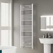 (Q112) 1600x600mm White Straight Rail Ladder Towel Radiator. RRP £349.99. Made from low carbon steel