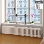 (Q3) 300x1458mm White Triple Panel Horizontal Colosseum Traditional Radiator. RRP £479.99. Made from