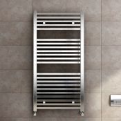 (Q78) 1200x600mm Chrome Square Rail Ladder Towel Radiator. Made from low carbon steel with a high