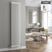 (C178) 1800x380mm White Double Panel Vertical Colosseum Traditional Radiator. RRP £274.99. Made from