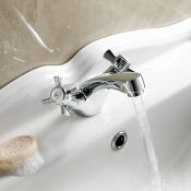 (ZZ41) Loxley Traditional Basin Mixer Tap. Engineered from premium solid brass which is layered in