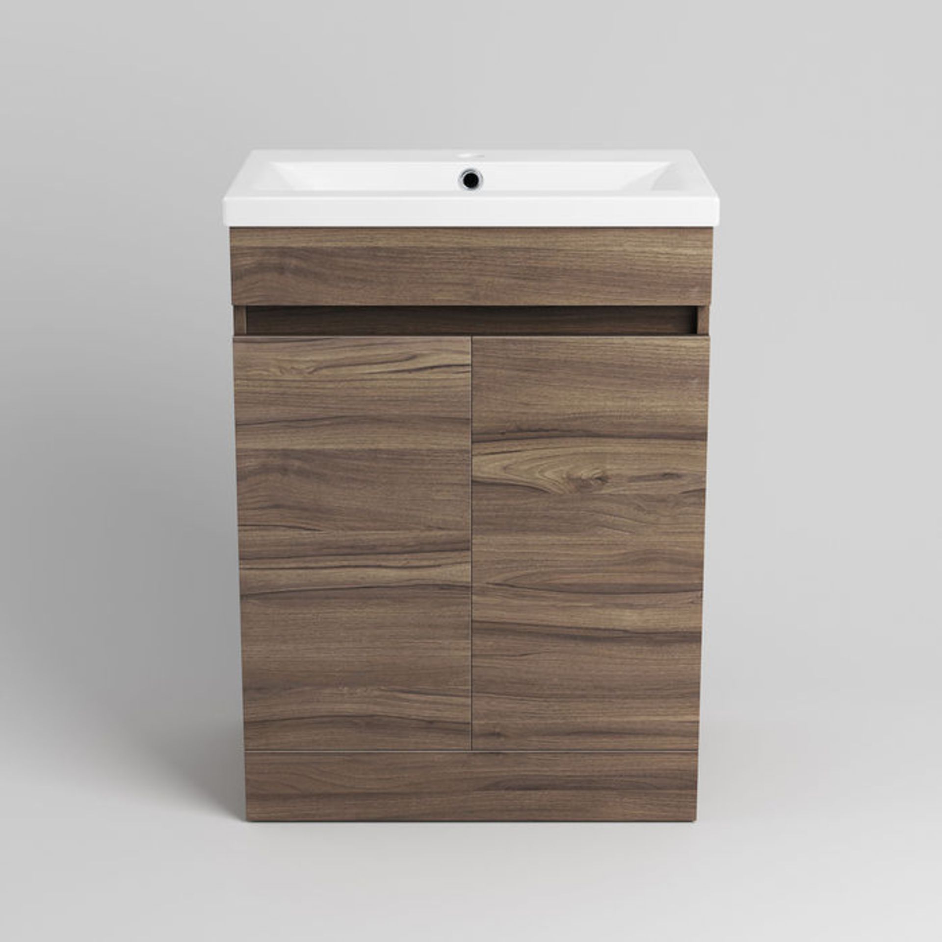 (ZZ52) 600mm Trent Walnut Effect Basin Cabinet - Floor Standing. RRP £499.99. COMES COMPLETE WITH - Image 4 of 4