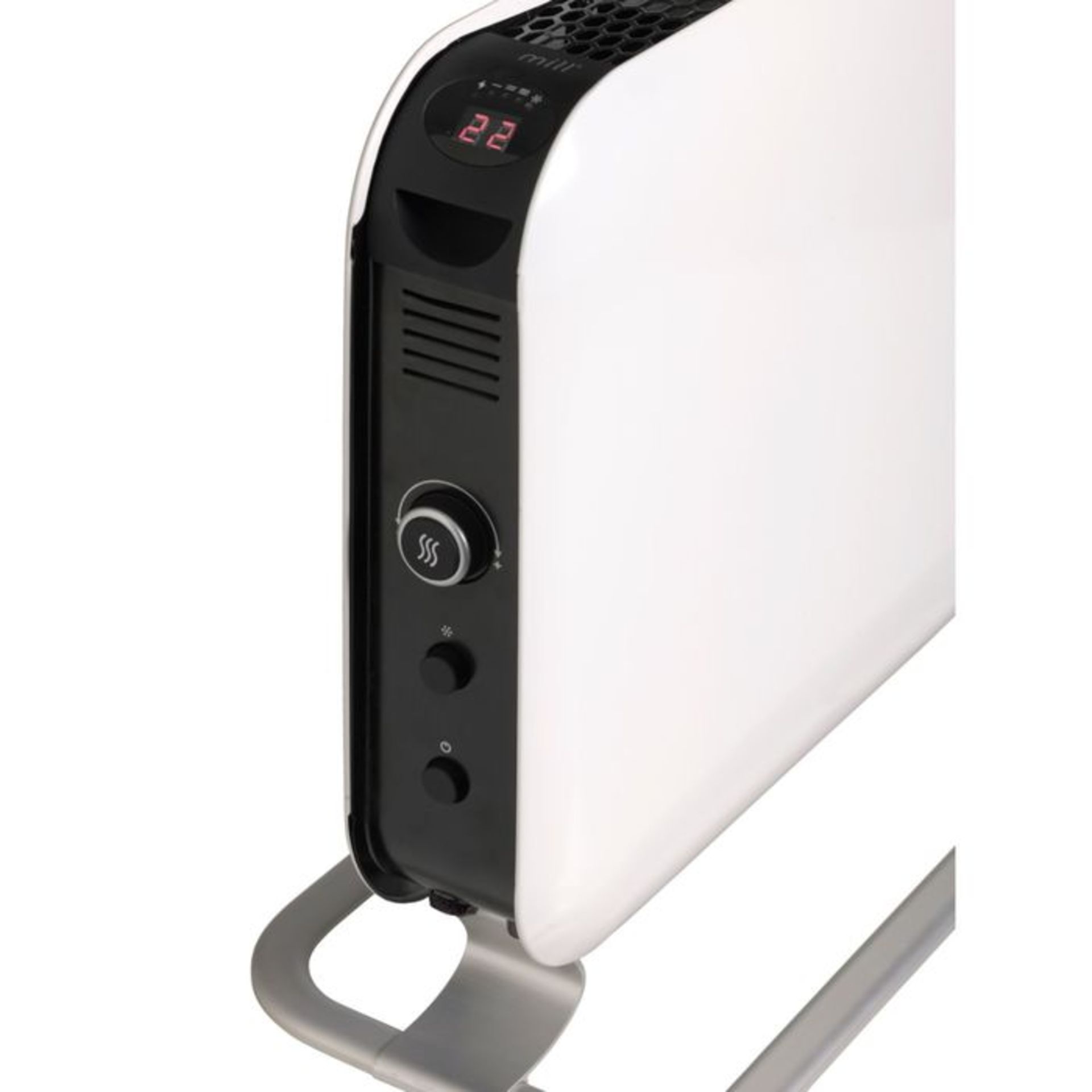 (ZZ115) White Mill Heat 2000w LED Convection Heater 405x670mm. Energy efficient, cost saving - Image 2 of 3