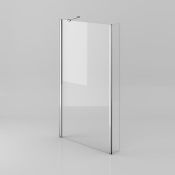(U130) 805mm - 4mm - L Shape Bath Screen. RRP £149.99. 4mm Tempered Saftey Glass Screen comes