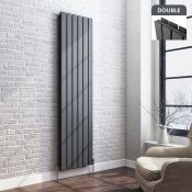 (ZA122) 1800x458mm Anthracite Double Flat Panel Vertical Radiator. RRP £429.99. Made with low carbon