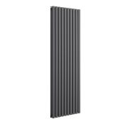 (ZA142) 1800x600mm Anthracite Double Panel Oval Tube Vertical Premium Radiator. RRP £599.99. Made