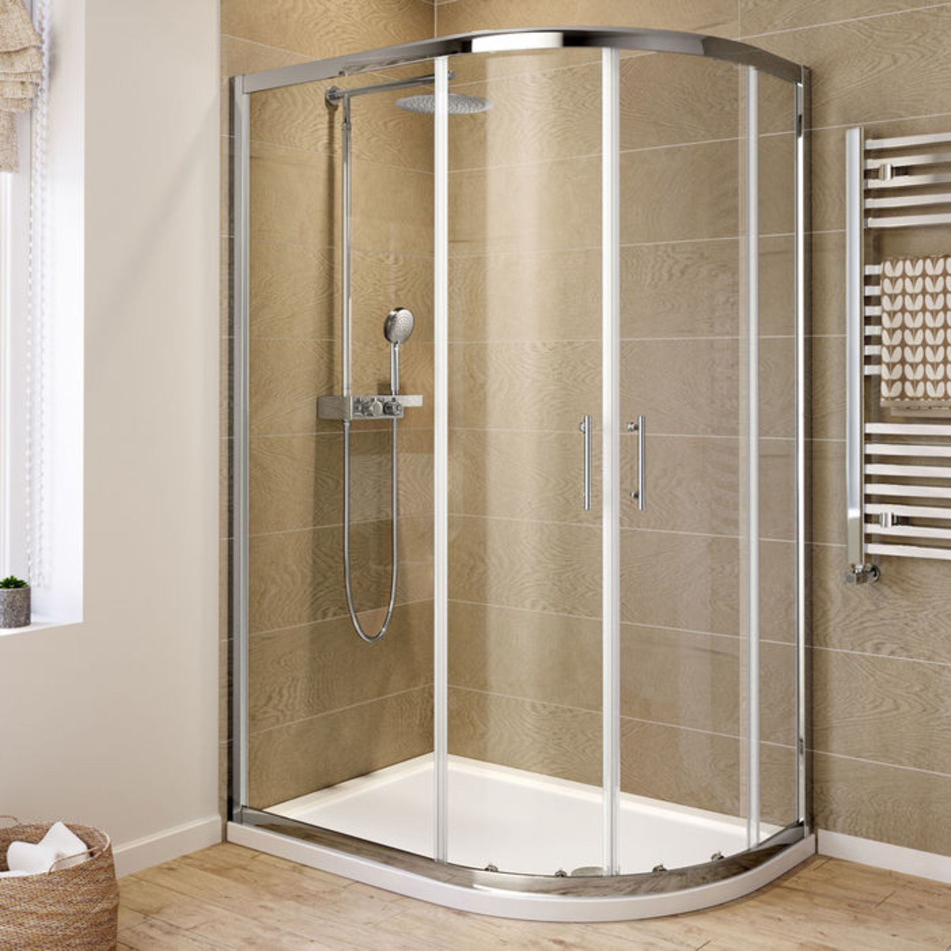 (ZA96) 900x1200mm - 6mm - Elements Offset Quadrant Shower Enclosure - Reversible. RRP £299.99. Our - Image 2 of 4